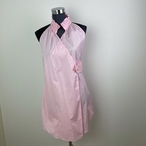 Yuka Pink Belted Turtleneck Wrap Tunic